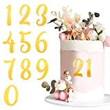 10pcs 0-9 Chiffres d'Anniversaire pour Gâteau Topper Or en Miroir Acrylique Décoration Joyeux Anniversaire Numéros pour Mariage Anniversaire Fête Célébration