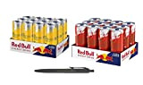 1x12 Red Bull Tropical Edition et 1x12 Red Bull Red Edition (Total 24 canettes jetables x 0,25 L) Incl. stylo ...