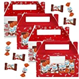 4 ballotins de Noël garnis de 25 chocolats Kinder Schokobons et Mini-Bueno