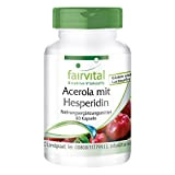 Acerola avec hespéridine - pendant 2 mois - VEGAN - 60 Capsules - avec de Vitamine C et de l'extrait ...