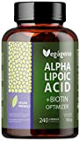 Acide Alpha Lipoïque (ALA) + BIOTIN Optimizer 600 mg. 240 gélules végétales. Approvisionnement de 4 mois. Absorption maximale. Antioxydant naturel. ...