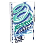 AIRWAVES - Chewing-gum au goût MENTHOL EXTRÊME, sans sucres - 5 Étuis de 10 dragées - 70g