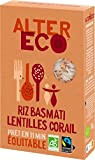 ALTER ECO - Riz Basmati Lentilles et Corail Bio - Riz Équitable - Prêt en 11 Minutes - Lot de ...
