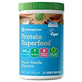 Amazing Grass Protein Superfood, Poudre Alimentaire de Protéines Bio et Végane aux Fruits et Légumes, Saveur Vanille, 11 Portions, 363 ...