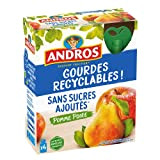 ANDROS - Compote de Fruit - Gourde Recyclable - Sans Sucres Ajoutés - Goût Pomme/Poire - Idéal pour le Goûter ...
