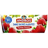 Andros Dessert fruitier pomme fraise sans sucres ajoutés - Les 4 pots de 100g