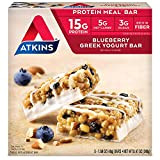 Atkins Advantage Bar, Blueberry Greek Yogurt, 5 Bars 1.7 Ounce by Atkins