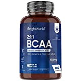 BCAA Acides Aminés Essentiels Vegan Ratio Optimal 2:1:1 - 1000mg (2 Comprimés) 180 Comprimés - L-Leucine, L-Isoleucine, L-Valine + Vitamines ...