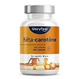 Bêta-Carotène Autobronzant, 200 Capsules, Extrait de Carotte, 100% Vegan & Naturel, Complement Alimentaire Bronzage , Betacarotene Hautement Dosé pour Bronzage ...