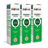 BIOFAR - Vitamine C 1000 mg- Pack 2+1: 60 Comprimés Effervescents - Cure pour Réduction de la Fatigue, Immunité - ...