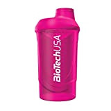 BioTechUSA Wave Shaker, Shaker pour tous les types de boissons à mélanger, sans BPA, nettoyage facile, 600 ml, Magenta