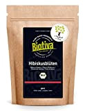 Biotiva Thé à la fleur d'hibiscus Bio 250g - Thé de haute qualité séché - Mis en bouteille et contrôlé ...