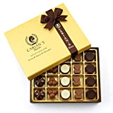 Bistro Chocolatier Assortiment de Truffes au Chocolat Noel Boîte-cadeau en or avec ruban royal, Cadeau de Chocolats de qualité supérieure ...