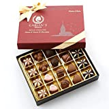 Bistro Chocolatier Assortiment de Truffes au Chocolat Noel Boîte-cadeau en or avec ruban royal, Cadeau de Chocolats de qualité supérieure ...