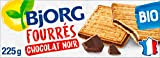 BJORG - Biscuits Fourrés au Chocolat Noir Bio - Aux Céréales Complètes et Sucres Non-Raffinés - 225 g