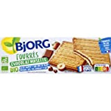 BJORG - Biscuits Fourrés Chocolat Noisette Bio - Aux Céréales Complètes et Sucres Non-Raffinés - 225 g