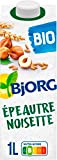 BJORG - Boisson Épeautre Noisette - Boisson Bio Gourmande - Lot de 6 Briques de 1 Litre