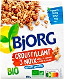 BJORG - Céréales Bio Croustillant 3 Noix - Aux Céréales Complètes - Riche en Fibres - Sachet de 450 g