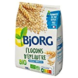 BJORG - Flocons D'épeautre Complet - Riches En Fibres -Source De Protéines - Céréale complète - Sachet de 500G