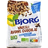 BJORG - Muesli Avoine Chocolat Bio - Muesli Croustillant aux Céréales Complètes - Sachet 375 g