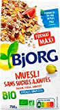 BJORG - Muesli Bio Sans Sucres Ajoutés - Raisin, Figue, Abricot - Aux Céréales Complètes - Sachet 750 g