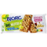 BJORG - Nutri + - Biscuits Céréales Raisins - Biscuit Bio - Sans Huile de Palme - 218 g