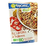 BJORG - Plat Cuisiné Riz Lentilles à l'Indienne - Plat Préparé Bio et Végétarien - Doypack Micro-ondable 220 g