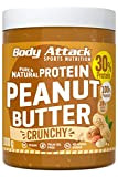 Body Attack beurre de cacahuète protéiné, 1kg, pâte à tartiner sans sucre, sel ni graisse de palme - croquant, végétalien ...