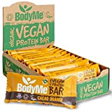 BodyMe Barre Proteine Vegan Bio | Cru Cacao Orange | 12 x 60g Barres Protéinées Bioloqique | Sans Gluten | ...
