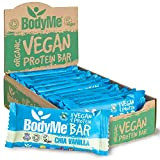 BodyMe Barre Proteine Vegan Bio | Cru Chia Vanille | 12 x 60g Barres Protéinées Bioloqique | Sans Gluten | ...