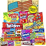 Bonbon Americain - Panier Gourmand Bonbons Américains - Assortiment Végétarien de Chocolats USA - Noel, Anniversaire, Boite Cadeau de Saint ...
