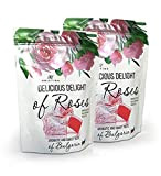 Bonbons parfumés à la rose (Lokum) avec pétales de rose de Damas