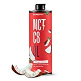 BRAINEFFECT Huile MCT (MCT Oil) C8 1000ml (3X Cétones) – Extrait issu de la noix de coco (acide caprylique pur), ...