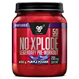 BSN N.O.-Xplode Pre Workout en Poudre, Boisson Énergisante avec Caféine, Vitamine C et Zinc, Purple Power, 50 Portions, 650 g, ...