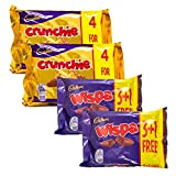 Cadbury sélection de chocolat | 8 x Cadbury Crunchie et 8 x Cadbury Wispa | 16 barres de chocolat