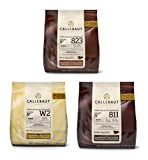 Callebaut 3 x 400g Bundle - Chocolat de Couverture au Lait, Noir & Blanc Belge - Finest Belgian Chocolate (Callets) ...