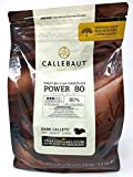 Callebaut Power 80 (Puissance 80%) - Chocolat de Couverture Noir Belge - Finest Belgian Dark Chocolate (Callets) 2,5kg
