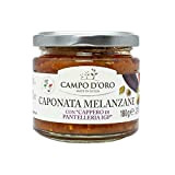 CAMPO D'ORO | AUBERGINE CAPONATA 180 Gr. 100% Made in Italy. Recette sicilienne pour apéritif, accompagnement ou plat unique avec ...