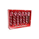 Candy Canes Lot de 12 bâtons de sucre d'orge 12 g chacun dans un présentoir 144 g