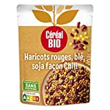Céréal Bio Haricots Rouges, Blé & Soja façon Chili - Sachet Micro-ondable, Rapide à Réchauffer - Végan et Bio - ...