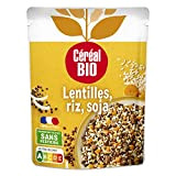 Céréal Bio Lentilles, Riz & Soja - Sachet Micro-ondable, Rapide à Réchauffer - Végan et Bio - 250g - 204904