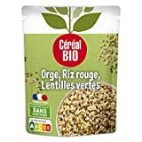 Céréal Bio Orge, Lentilles Vertes, Riz Rouge - Sachet Micro-ondable, Rapide à Réchauffer - Végan et Bio - 250g - ...