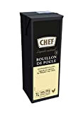 CHEF Bouillon de Poule Naturel Liquide Bouillons - Aides Culinaires, Sauces - Brique de 1L Prêt-à-l'emploi