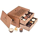 ChocoRoyal Midi - 20 chocolats exclusifs dans une boîte en bois | Pralinés | Chocolats fourrés | Cadeau | Anniversaire ...