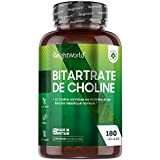 Choline Bitartrate 213.75 mg -180 Gélules (6 Mois) - Vegan - Complément Alimentaire Biodisponible - Sans OGM - La Choline ...