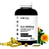 CLA Acide Linoléique Conjugué 3000 mg par dose | 180 capsules d'huile végétale de Carthame 100% naturelle | Pour perdre ...