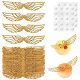 cobee Lot de 40 décorations de gâteaux en forme d'ailes dorées à paillettes pour fête sur le thème du magicien, ...