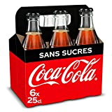 Coca-Cola Sans Sucres Coca-Cola Sans Sucres Pack 6x25CL Bouteilles Verre - Les 6 bouteilles en verre de 25cl