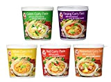 Cock Brand - set de dégustation Currypasten - 5 pièces (5 x 400g) - 5 variétés, 1 boîte chacune
