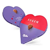 Coeur Milka Chocolat personnalisé - Coeur Milka personalisé avec prénom et texte, avec pralines en forme de coeur et intérieur ...